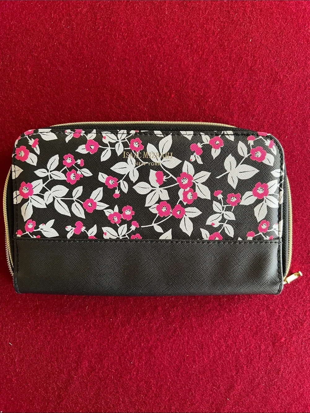 NWT Isaac Mizrahi New York floral designed makeup to-go case
